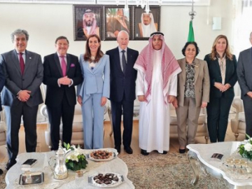 Maxim Behar at a friendly lunch with King Simeon II at the Saudi Arabia residenc...