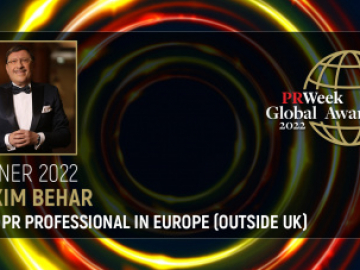 Global Business Leaders Congratulate Maxim Behar for the PR Week Award as Best P...